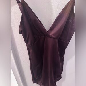 SKIMS brown satin bodysuit - NEVER WORN